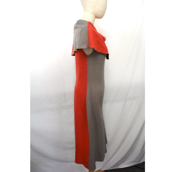 Like new Maya Epler handmade knit grey and coral dress, size S-M - Picture 9 of 14